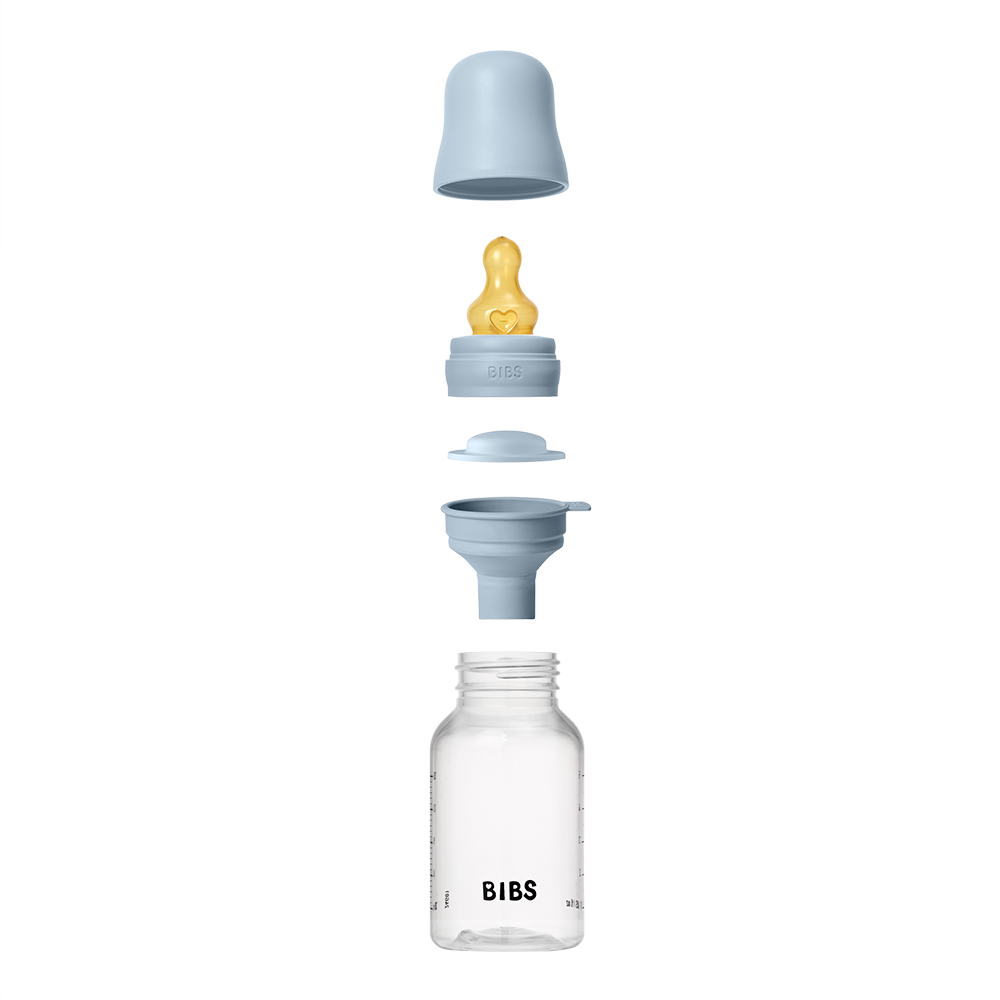 BIBS Slow Flow 150ml Latex Baby Bottle - Blue