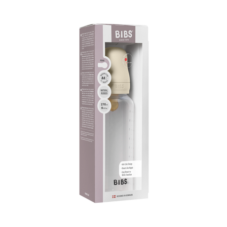 BIBS Medium Flow 270ml Latex Baby Bottle - Ivory