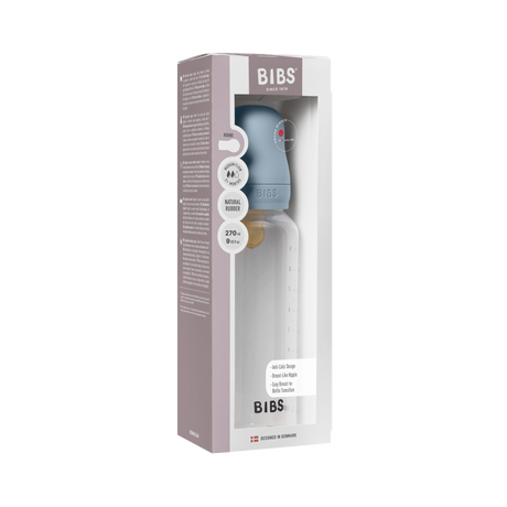 BIBS Medium Flow 270ml Latex Baby Bottle - Blue