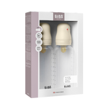 BIBS Medium Flow 2 Pack 270ml Round Latex Baby Bottle Set - Ivory
