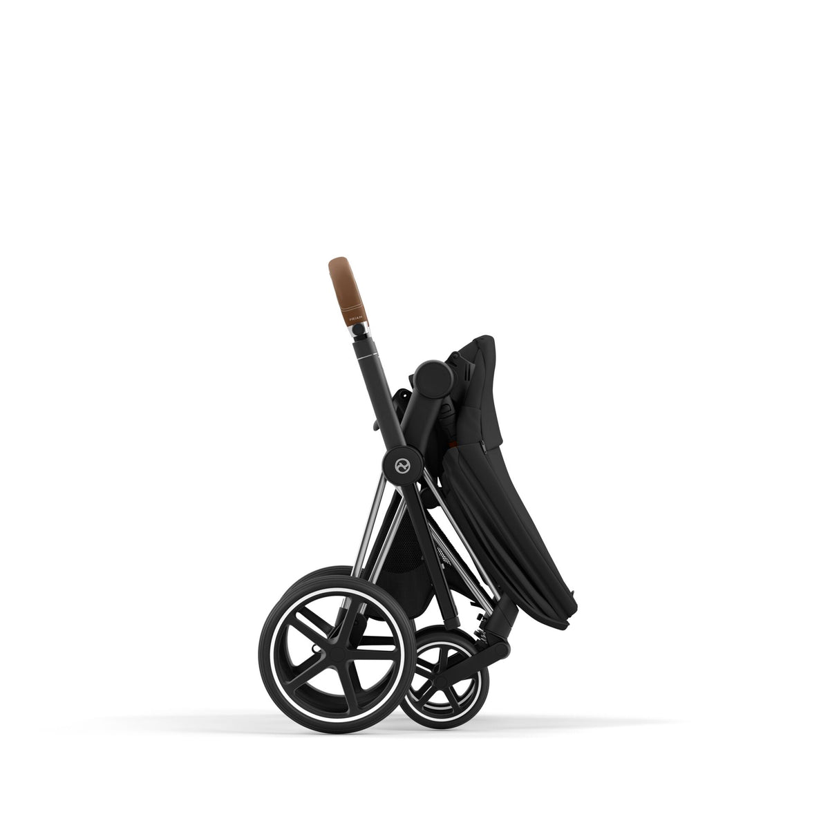 Cybex Priam Travel System with Accessories, Cloud T Car Seat & ISOFIX Base - Sepia Black / Chrome Brown Frame
