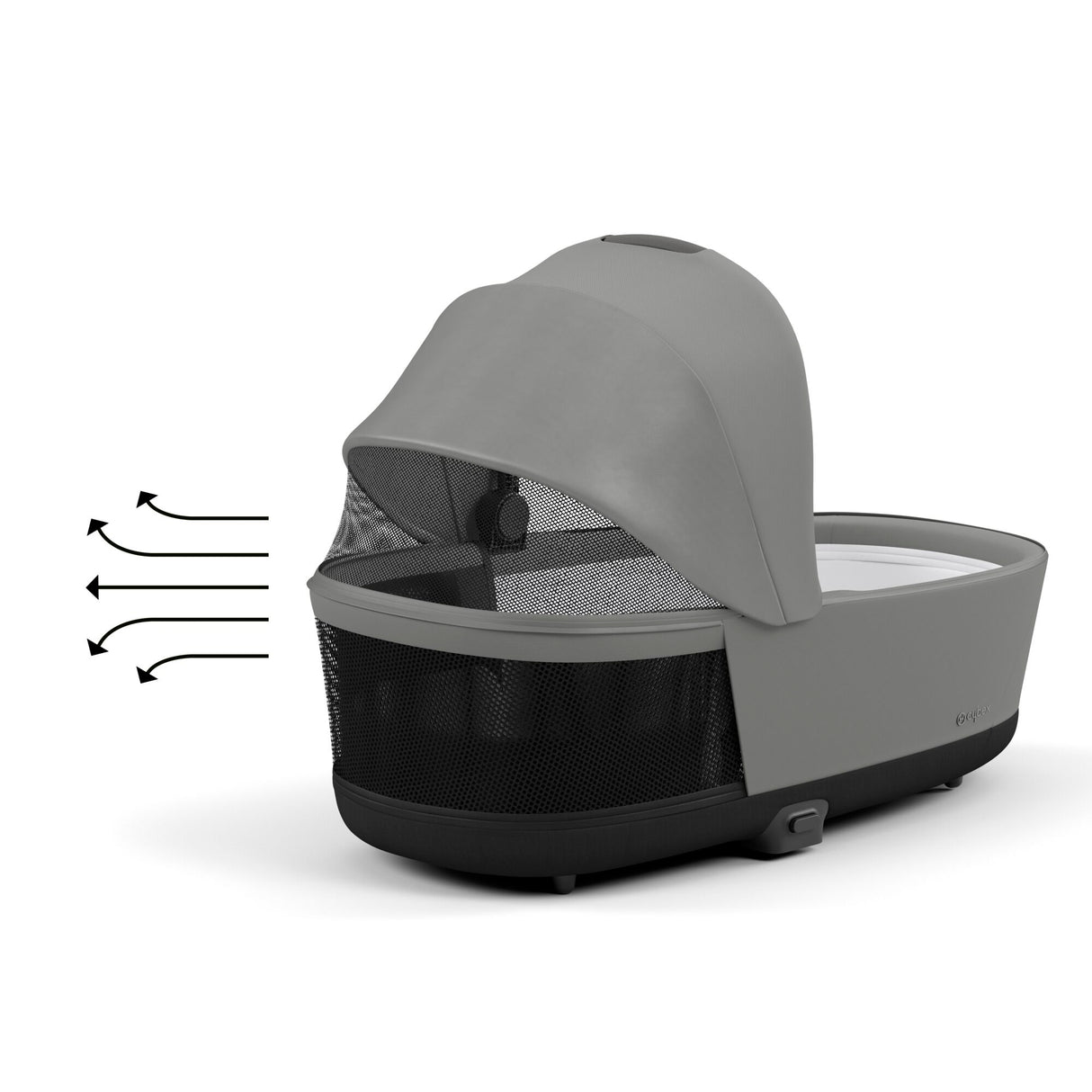 Cybex Priam Travel System with Accessories, Cloud T Car Seat & ISOFIX Base - Mirage Grey / Rose Gold Frame