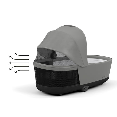 Cybex Priam Travel System with Accessories, Cloud T Car Seat & ISOFIX Base - Mirage Grey / Rose Gold Frame