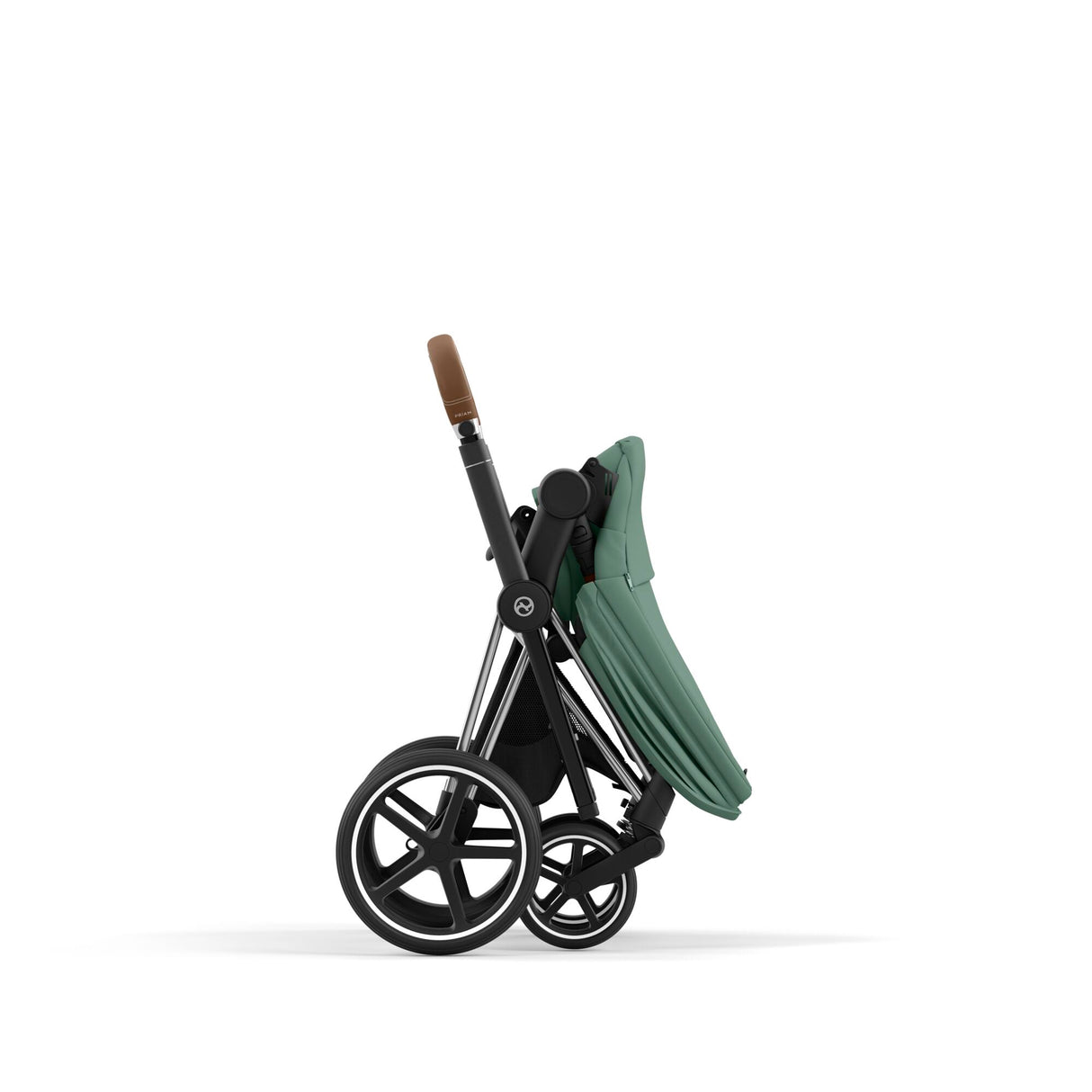 Cybex Priam Travel System with Accessories, Cloud T Car Seat & ISOFIX Base - Leaf Green / Chrome Brown Frame
