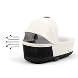 Cybex Priam Travel System with Accessories, Cloud T Car Seat & ISOFIX Base - Off White / Matt Black Frame