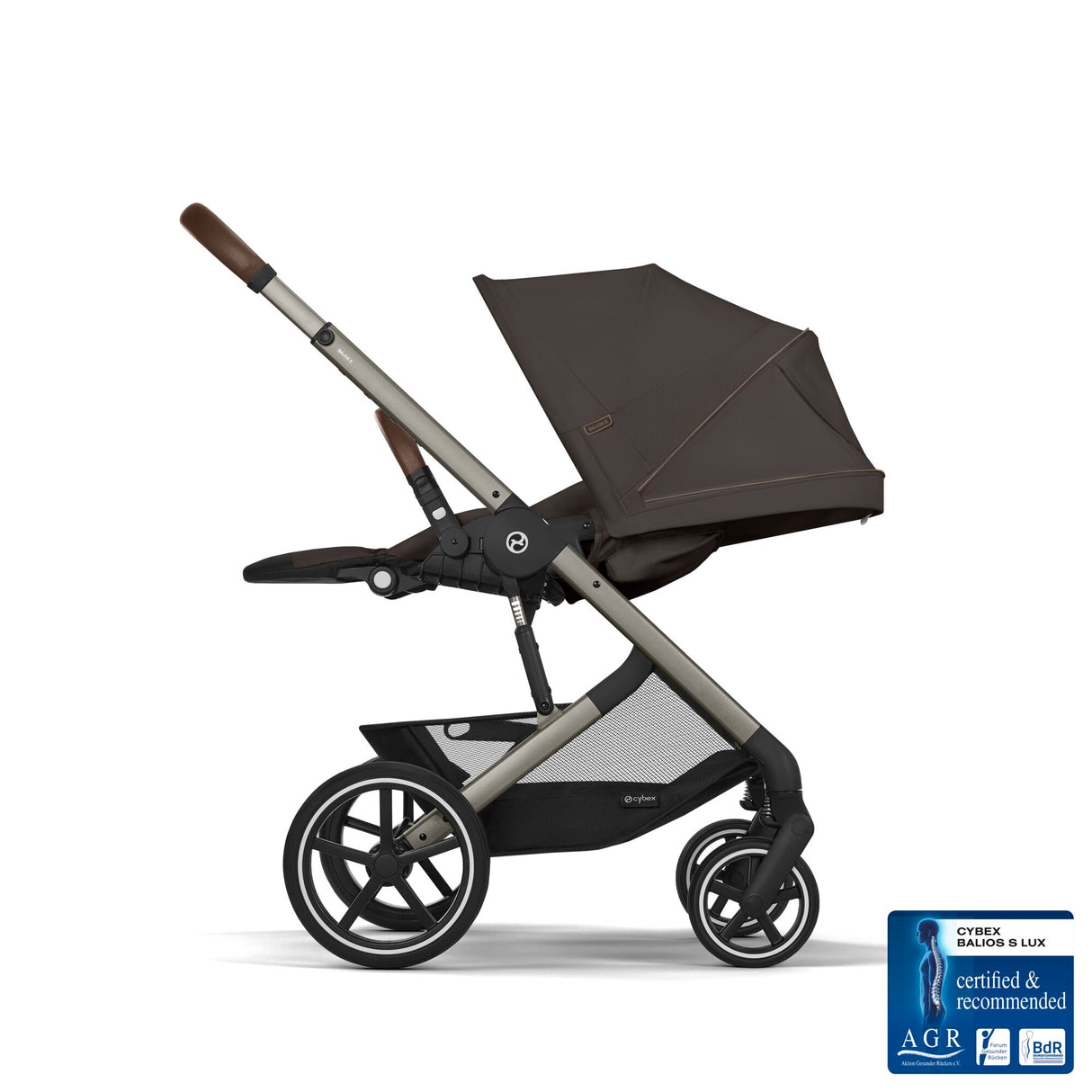 Cybex Balios S Lux Travel System with Cloud G & ISOFIX Base - Chocolate Brown