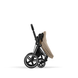 Cybex Priam Travel System with Accessories, Cloud T Car Seat & ISOFIX Base - Cozy Beige / Chrome Black Frame