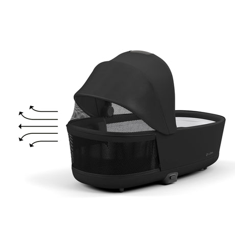 Cybex Priam Travel System with Accessories, Cloud T Car Seat & ISOFIX Base - Sepia Black / Matt Black Frame