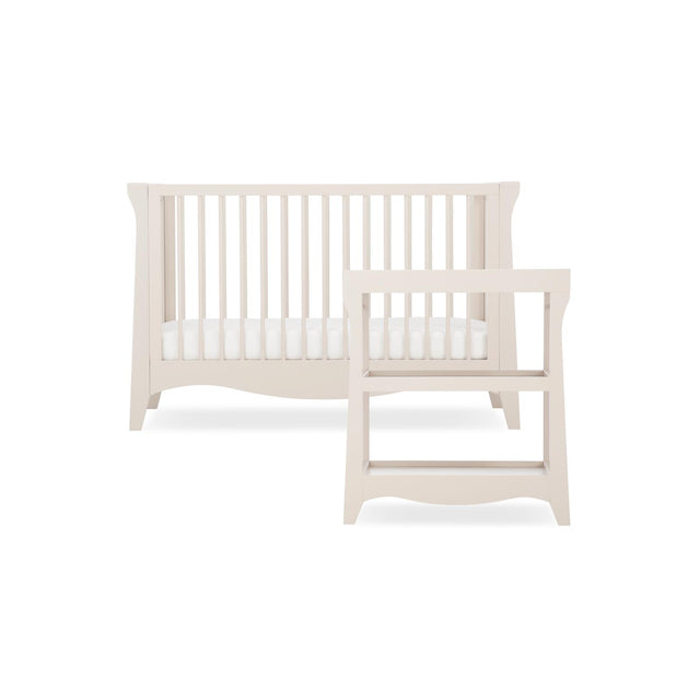 CuddleCo Clara Mini 2 Piece Nursery Furniture Set with Cot Bed and Changer - Cashmere