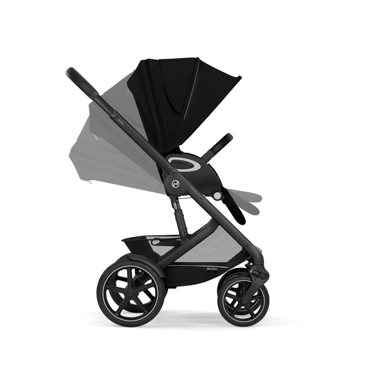 Cybex Talos S Lux Carrycot Travel System with Cloud T Car Seat & ISOFIX Base - Moon Black