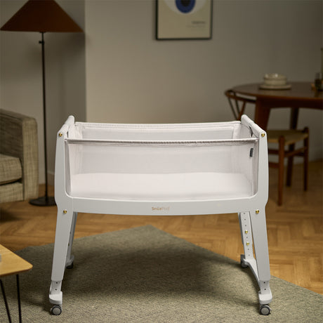 SnuzPod Studio Co-Sleeper Bedside Crib & Mattress - Paris White