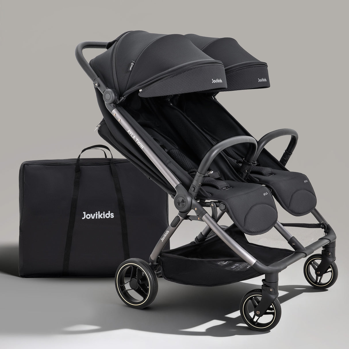 Jovikids Ayla Double Pushchair - Urban Black