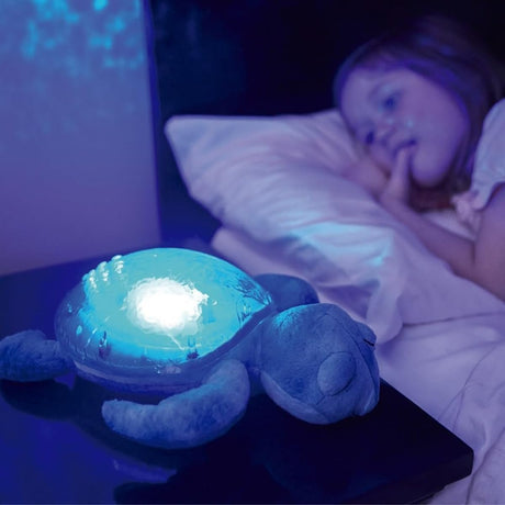 Cloud B Tranquil Turtle Rechargeable Projector Nightlight with White Noise Soothing Sounds - Aqua Blue