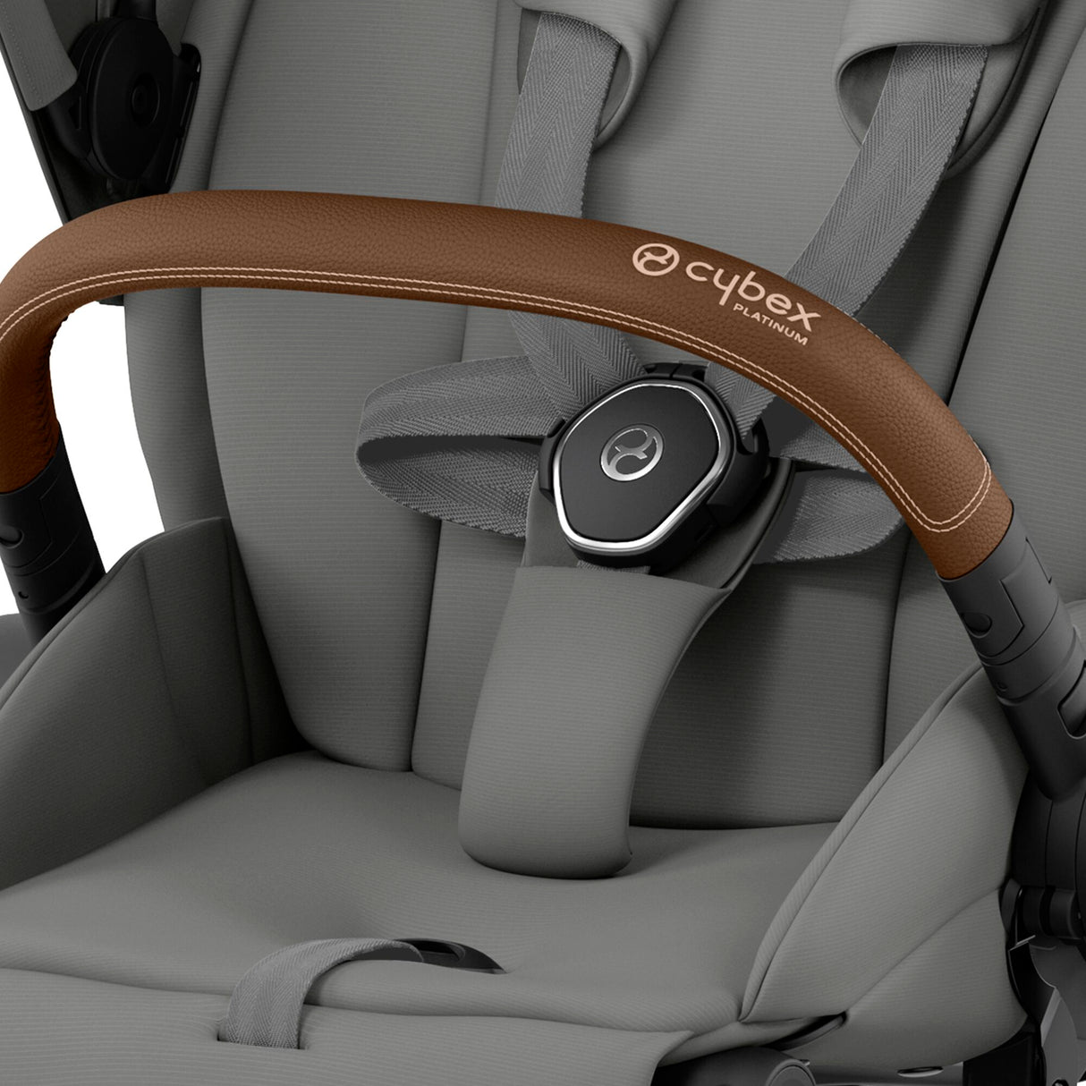Cybex Priam Travel System with Accessories, Cloud T Car Seat & ISOFIX Base - Mirage Grey / Chrome Brown Frame