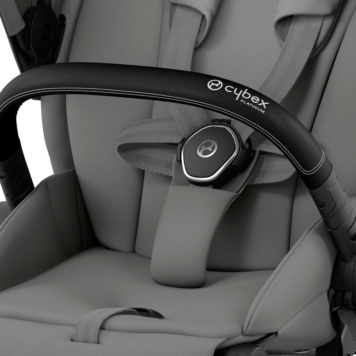 Cybex Priam Travel System with Accessories, Cloud T Car Seat & ISOFIX Base - Mirage Grey / Chrome Black Frame