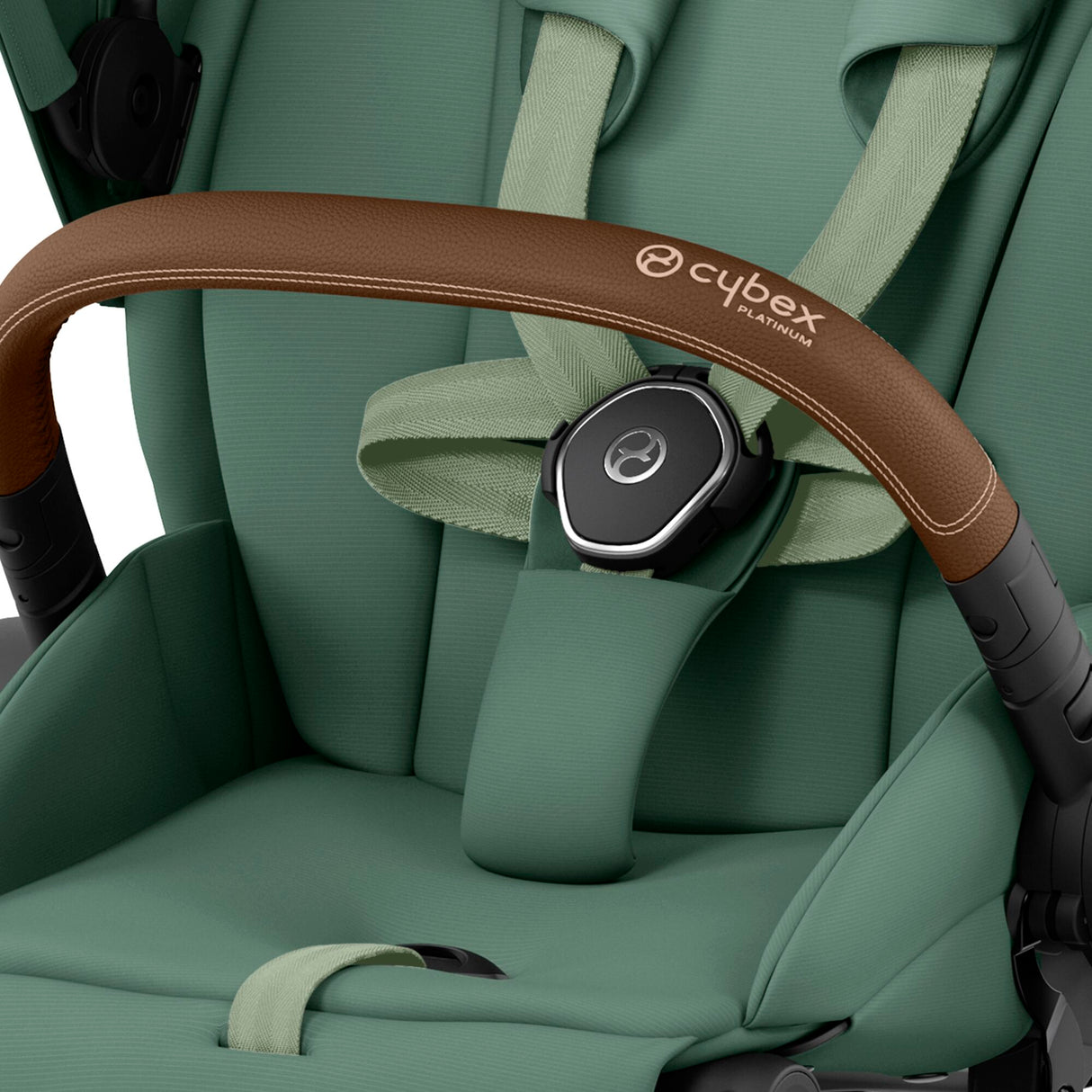 Cybex Priam Travel System with Accessories, Cloud T Car Seat & ISOFIX Base - Leaf Green / Chrome Brown Frame