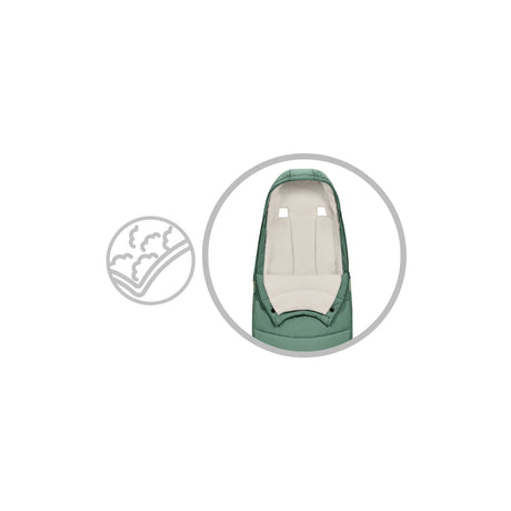 Cybex Priam Travel System with Accessories, Cloud T Car Seat & ISOFIX Base - Leaf Green / Rose Gold Frame
