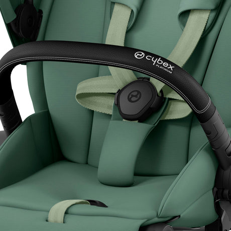 Cybex Priam Travel System with Accessories, Cloud T Car Seat & ISOFIX Base - Leaf Green / Matt Black Frame