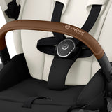 Cybex Priam Travel System with Accessories, Cloud T Car Seat & ISOFIX Base - Off White / Chrome Brown Frame