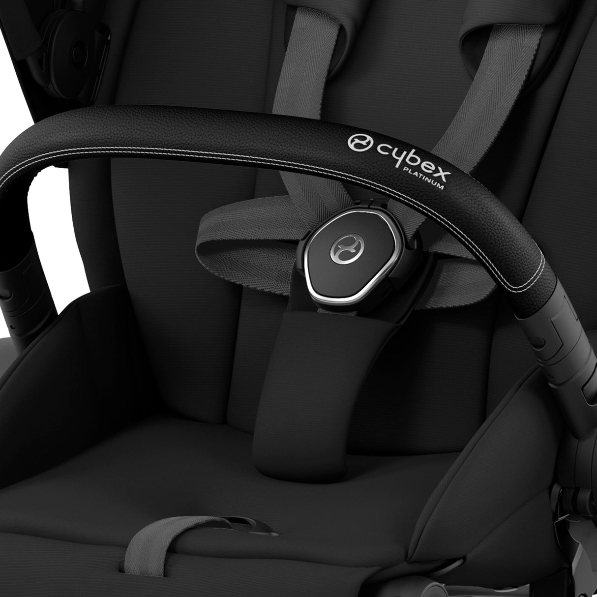 Cybex Priam Travel System with Accessories, Cloud T Car Seat & ISOFIX Base - Sepia Black / Chrome Black Frame