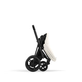 Cybex e-Priam Travel System with Accessories, Cloud T Car Seat & ISOFIX Base - Off White / Matt Black Frame