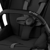 Cybex Priam Travel System with Accessories, Cloud T Car Seat & ISOFIX Base - Sepia Black / Matt Black Frame