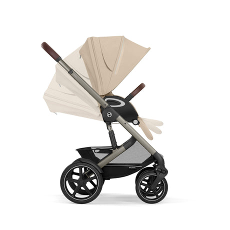 Cybex Talos S Lux Newborn Nest Travel System with Cloud G Car Seat & ISOFIX Base - Almond Beige