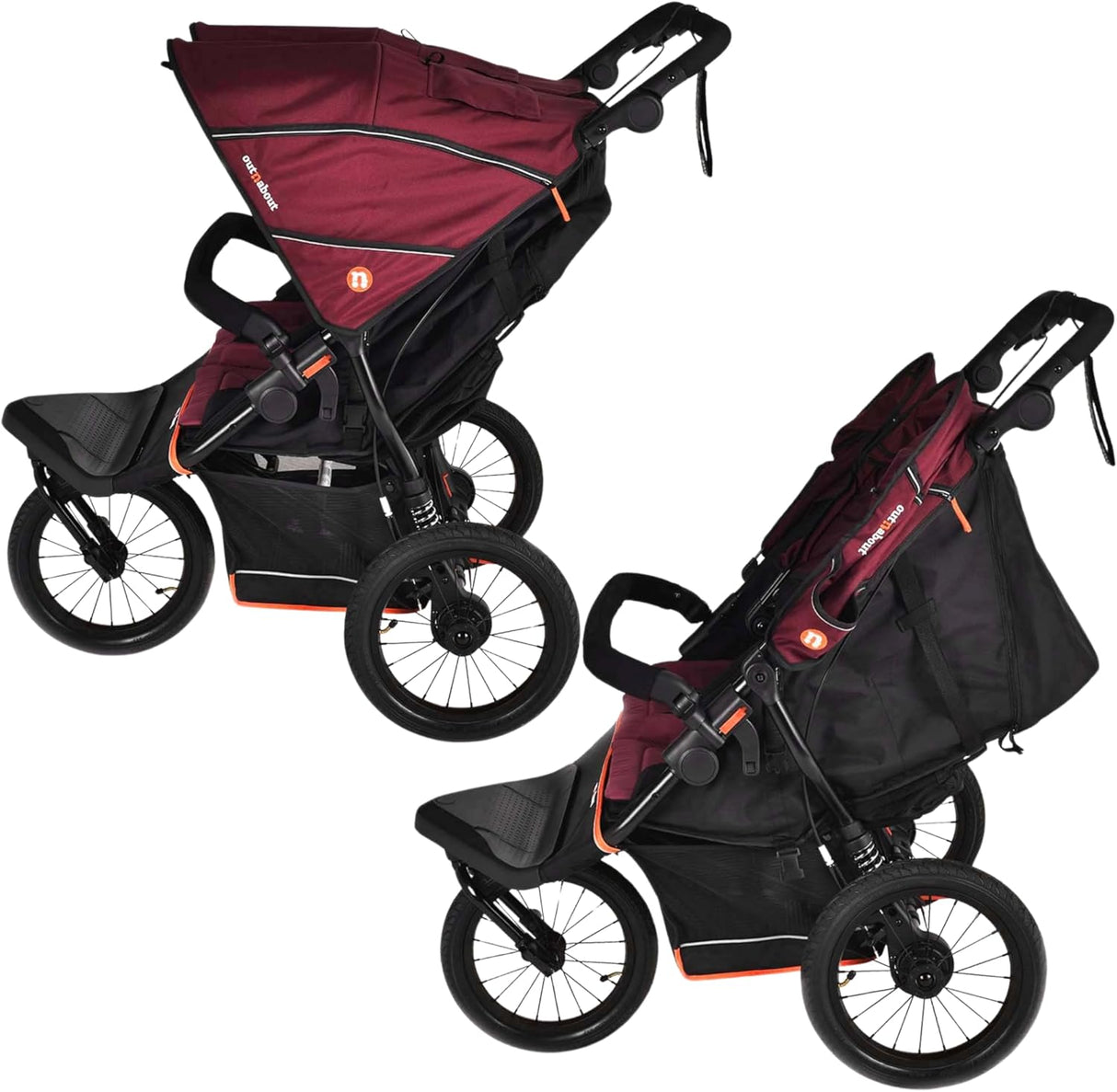 Out n About Nipper V6 Plus Double Pushchair - Brambleberry Red