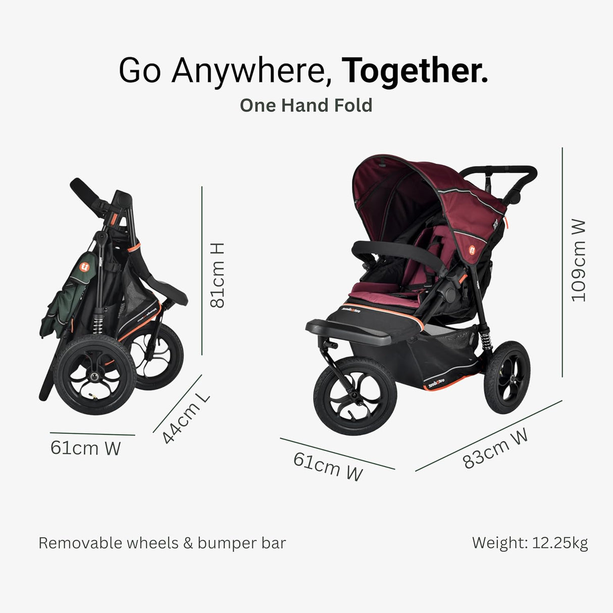 Out n About Nipper V6 Single Pushchair - Summit Black