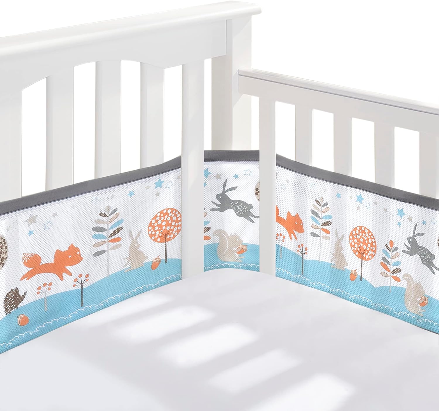 Classic Breathable Mesh 4 Sided Crib Liner – Forest Fun