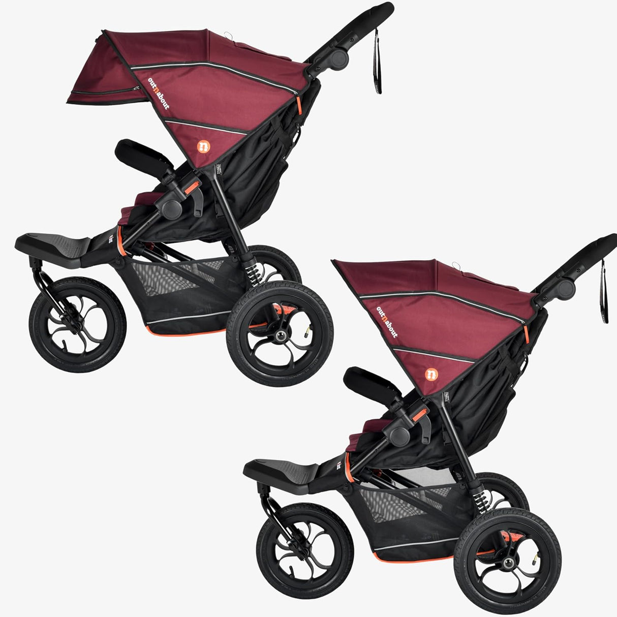Out n About Nipper V6 Single Pushchair - Brambleberry Red