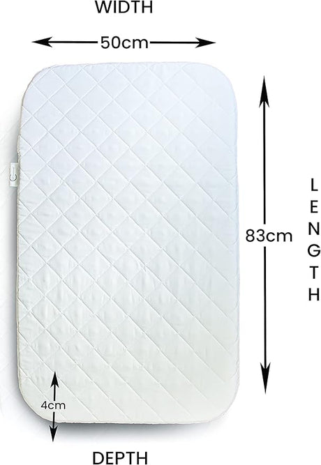 Callowesse Next2Me Mattress | Soft Quilted Microfibre Baby Crib Mattress | Hypoallergenic, Breathable & Machine Washable - 83x50cm