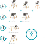 Tutti Bambini Nova Evolutionary 7-in-1 Highchair – Ecru & Scandinavian Walnut
