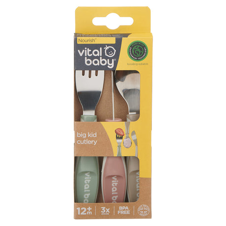 Vital Baby Big Kid Children's Cutlery Set - 3 Pack