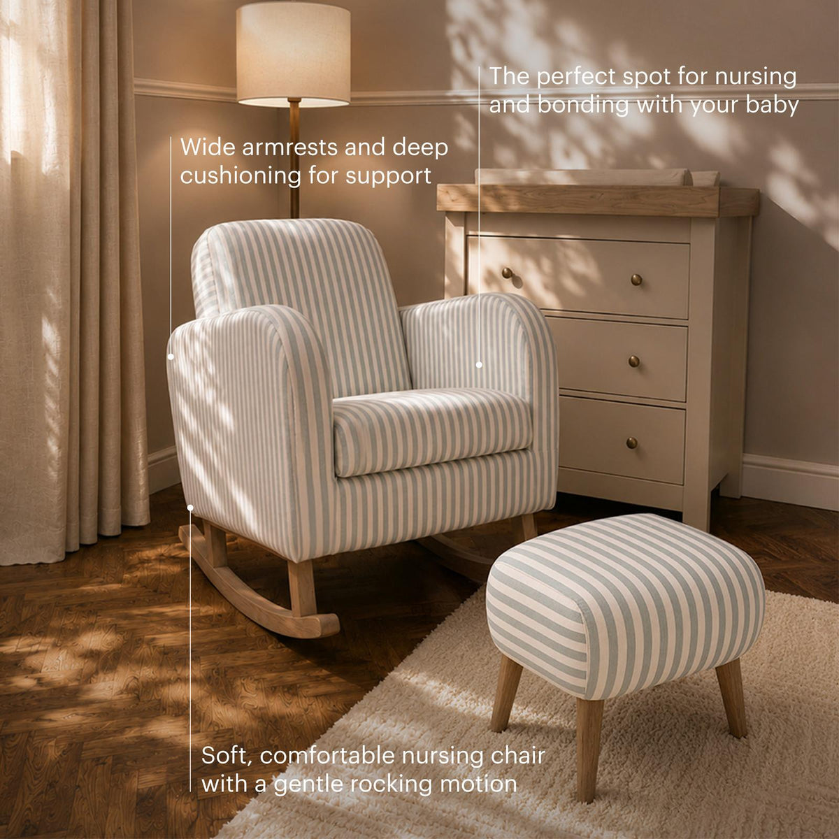 CuddleCo Etta Nursing Chair - Sea Salt Stripe