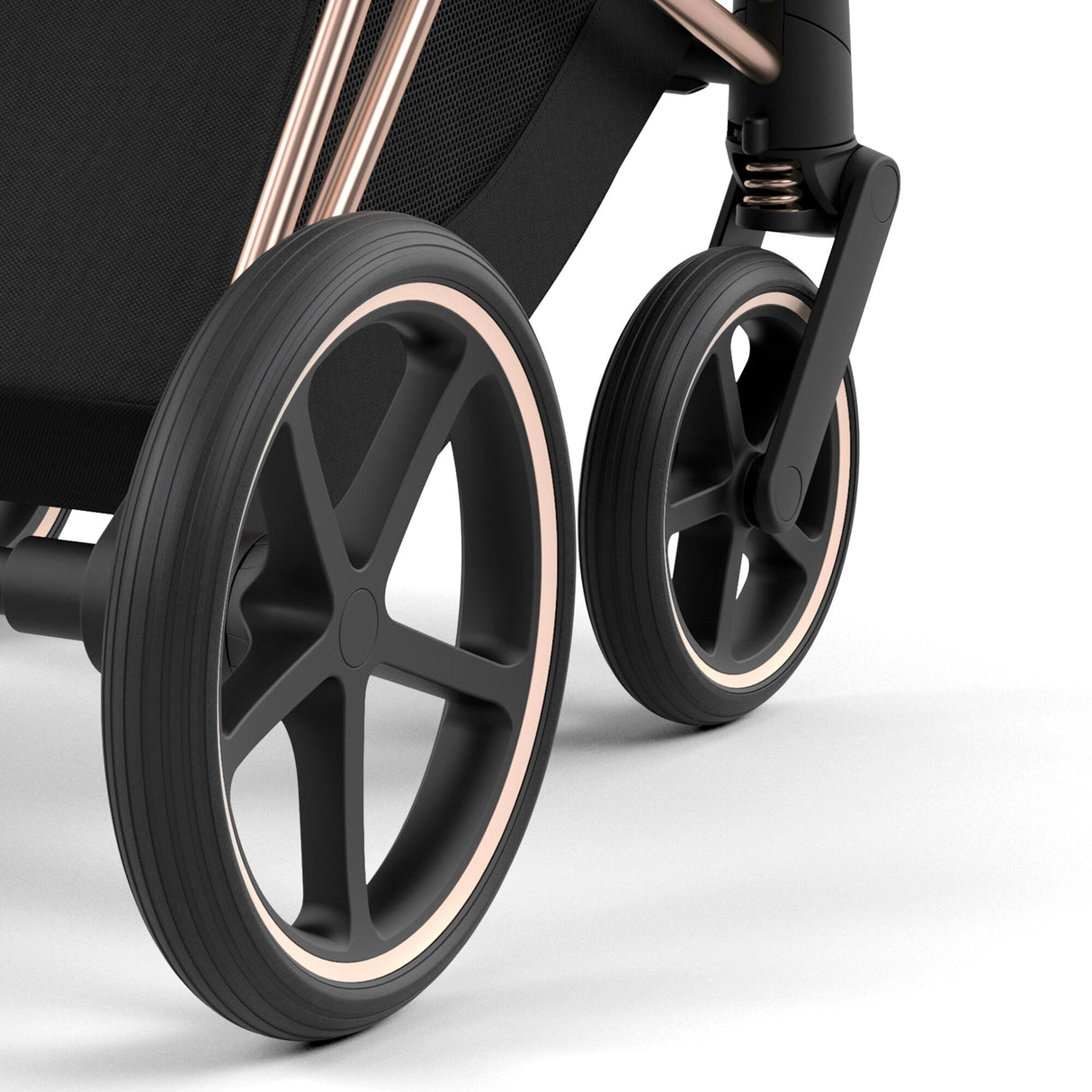 Cybex Priam Travel System with Accessories, Cloud T Car Seat & ISOFIX Base - Sepia Black / Rose Gold Frame
