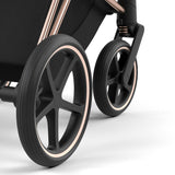 Cybex Priam Travel System with Accessories, Cloud T Car Seat & ISOFIX Base - Sepia Black / Rose Gold Frame