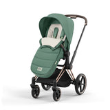 Cybex Priam Travel System with Accessories, Cloud T Car Seat & ISOFIX Base - Leaf Green / Matt Black Frame