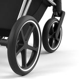 Cybex Priam Travel System with Accessories, Cloud T Car Seat & ISOFIX Base - Peach Pink / Chrome Black Frame