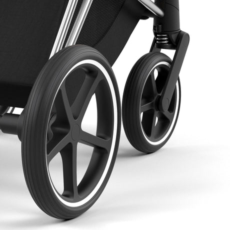 Cybex Priam Travel System with Accessories, Cloud T Car Seat & ISOFIX Base - Off White / Chrome Black Frame