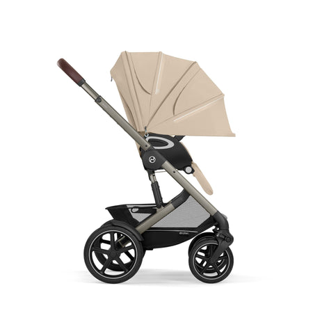 Cybex Talos S Lux Newborn Nest Travel System with Cloud G Car Seat & ISOFIX Base - Almond Beige