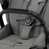 Cybex e-Priam Travel System with Accessories, Cloud T Car Seat & ISOFIX Base - Mirage Grey / Chrome Black Frame