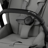 Cybex e-Priam Travel System with Accessories, Cloud T Car Seat & ISOFIX Base - Mirage Grey / Matt Black Frame