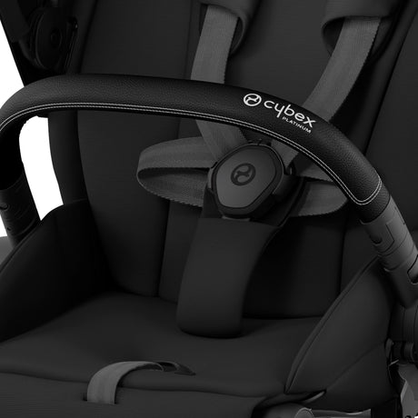 Cybex e-Priam Travel System with Accessories, Cloud T Car Seat & ISOFIX Base - Sepia Black / Matt Black Frame