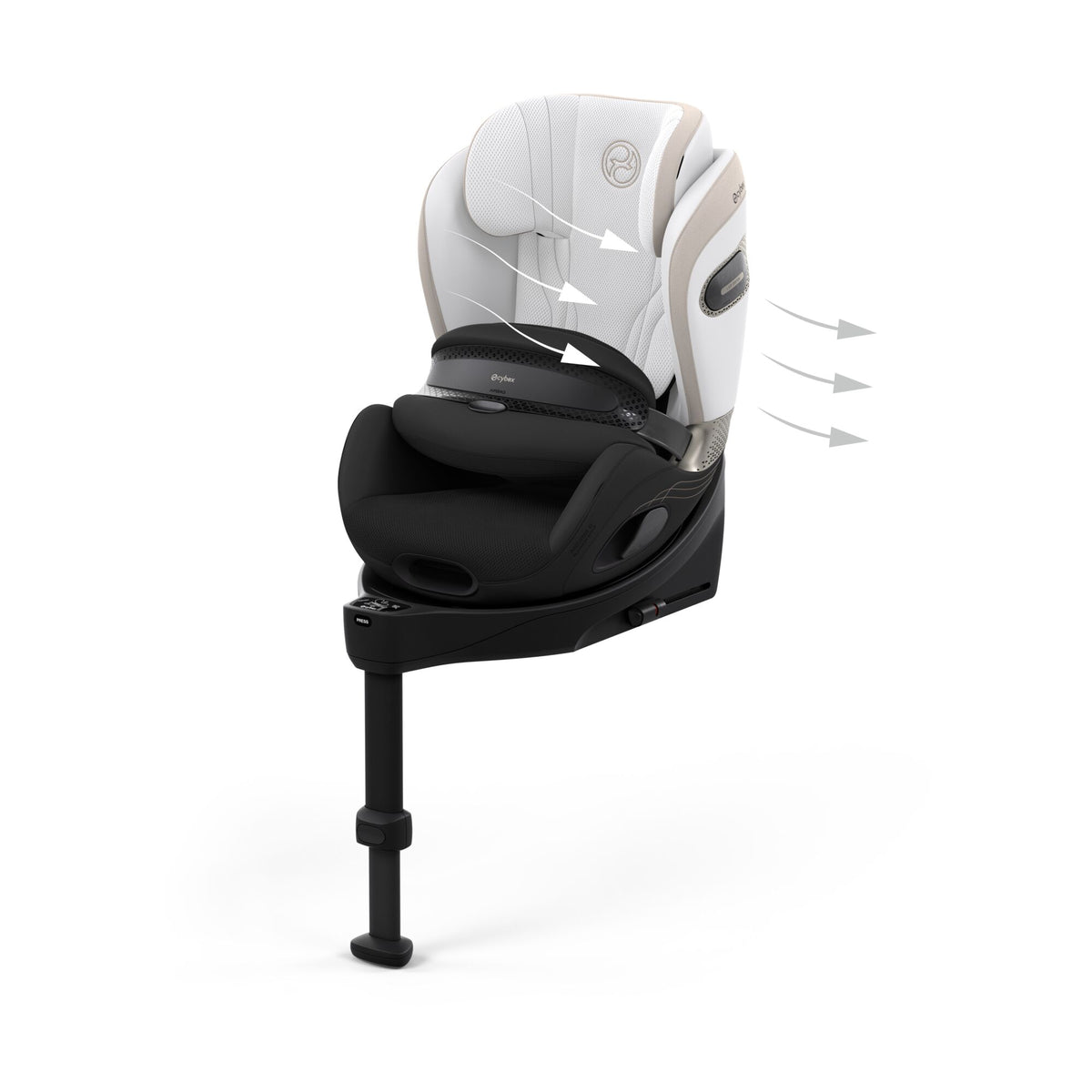 Cybex Anoris Si i-Size Airbag Car Seat with ISOFIX Base -  STYLE Off White