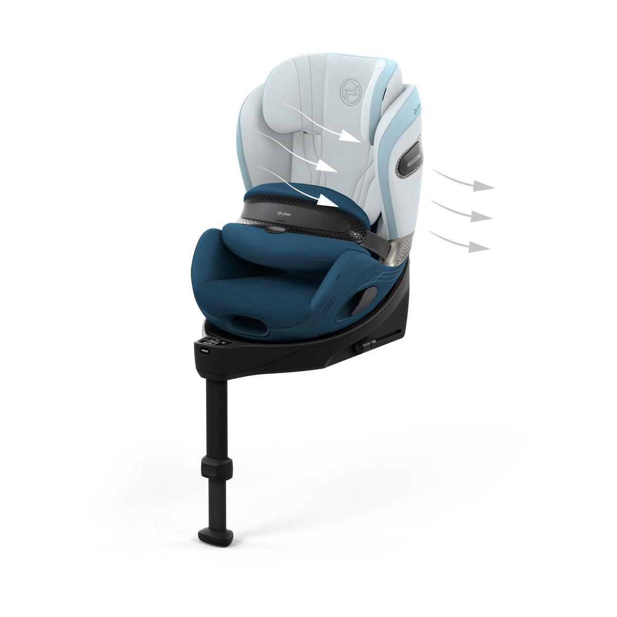 Cybex Anoris Si i-Size Airbag Car Seat with ISOFIX Base -  STYLE Opal Blue