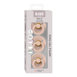 BIBS Colour Try It 3 Piece Pacifier Set - Blush