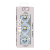 BIBS Colour Try It 3 Piece Pacifier Set - Baby Blue