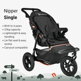 Out n About Nipper V6 Single Pushchair - Summit Black