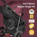 Out n About Nipper V6 Single Pushchair - Brambleberry Red